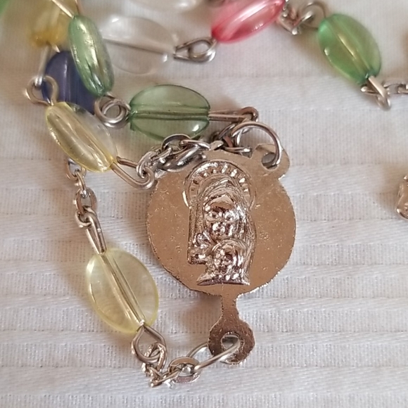 Multi Color Silver Rosary Beads Catholic - Picture 3 of 6